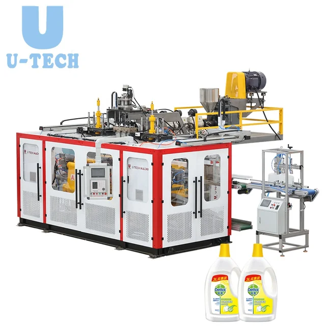 Double station Full auto 500ml multi cavities Plastic detergent Bottle making Machine HDPE extrusion blow molding machine