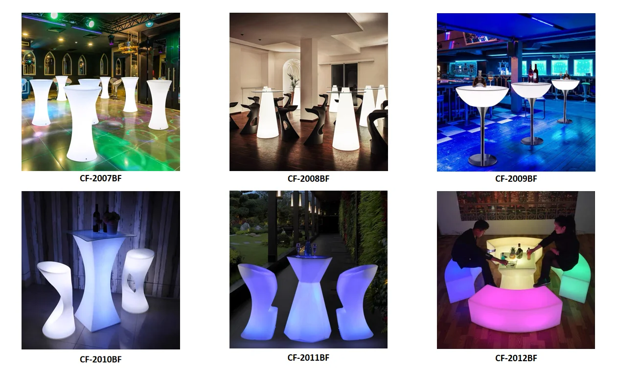 Mjkone 23" H LED Ba Table With Emote Contols, Echagable