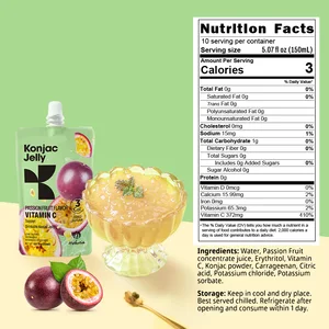 Kosher Food with Low Carb Drinkable Instant Fruit Gluten GMO-free Suger Free Fat Free Konjac Passion Flavor Konjac Jelly