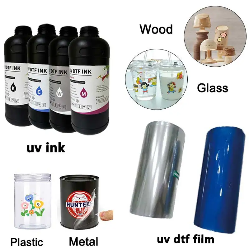 Inchidere multicolor Uv Original I3200 Uv Inkjet Printer Dtf ab Film Inks Xp600 pentru Trei Capte I3200 Uv Dtf Sticker Printer