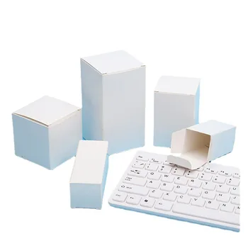Spot cosmetics white card carton essential oil bottle mouth red packaging box can print logo