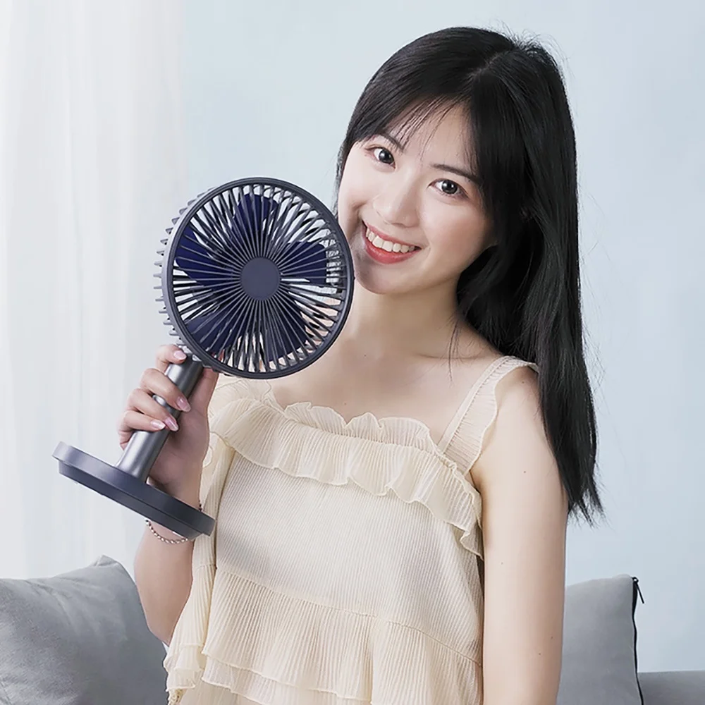 Portable Mini Table Desk Fan with Light USB Rechargeable Battery China Manufacturer