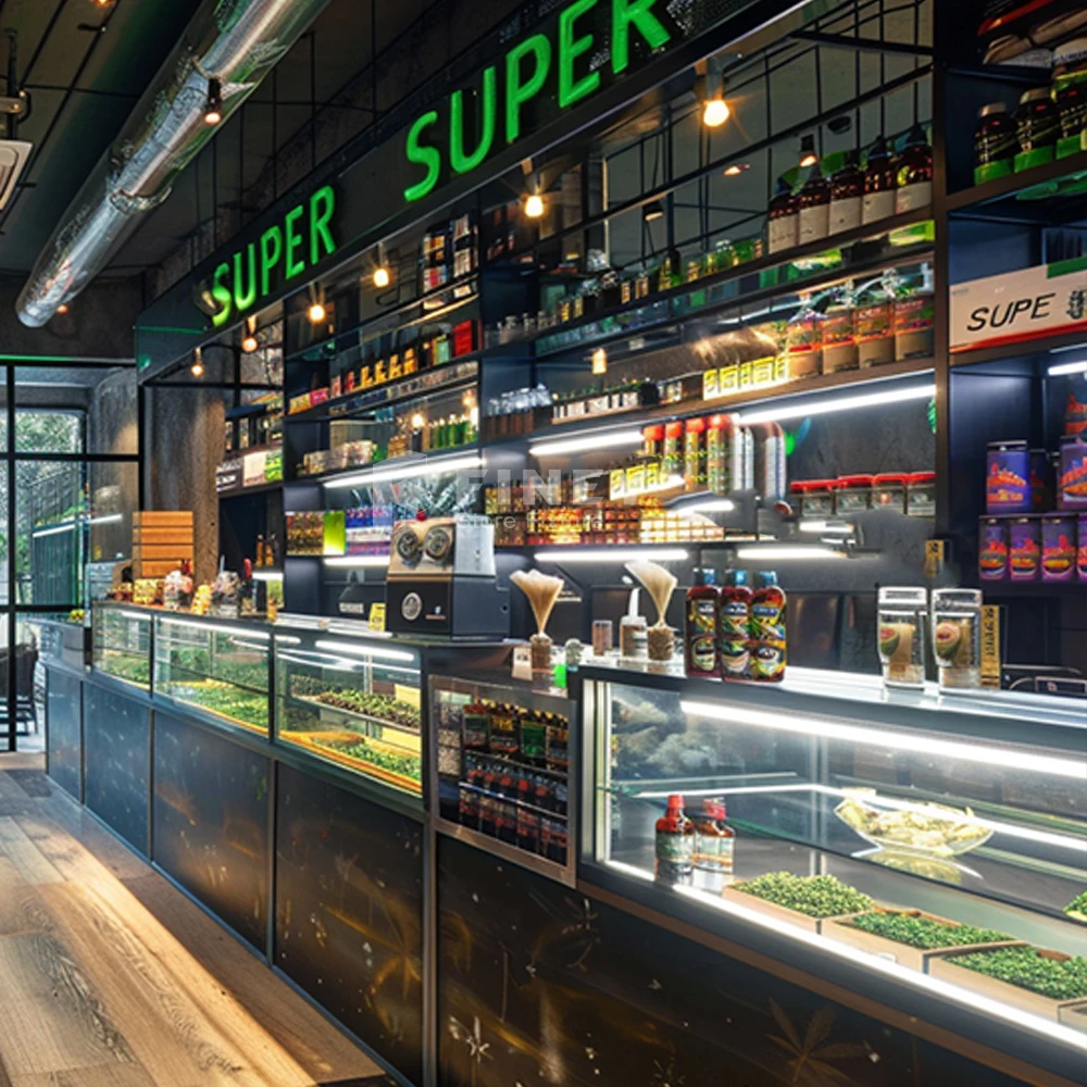 Custom Modern Smoke Shop Interior Decoration Design CanabS Shop ...