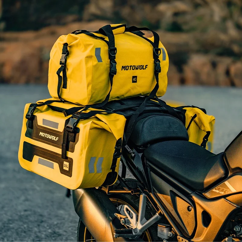 MOTOWOLF 防水ライディングモーターサドルバッグ 大容量 24時間対応