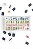 Navy Blue Retro Geometric Floral Acrylic American Mahjong Tiles