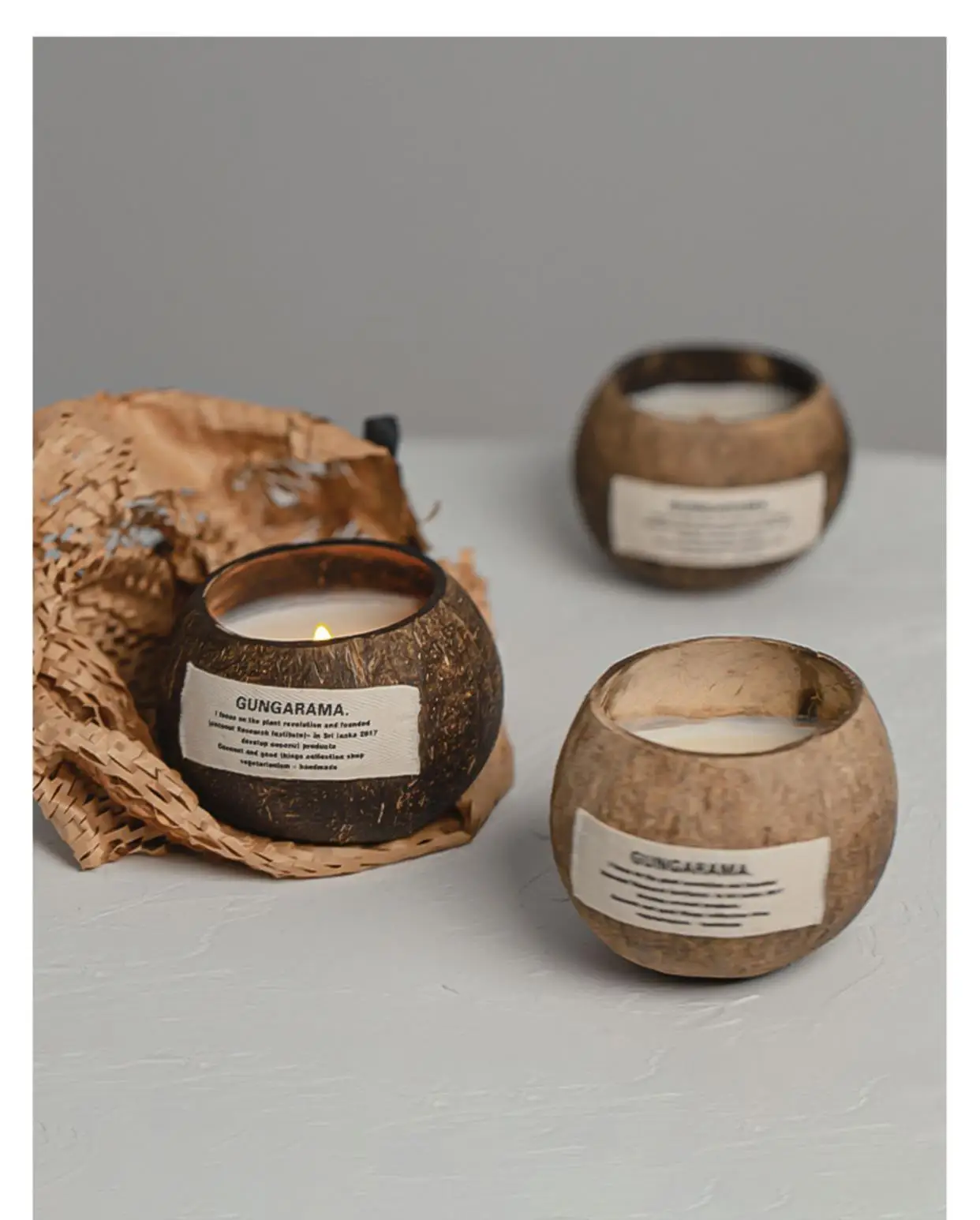 Eco Friendly 8oz Soy Wax Coconut Wax Coconut Shell Scented Candles With ...