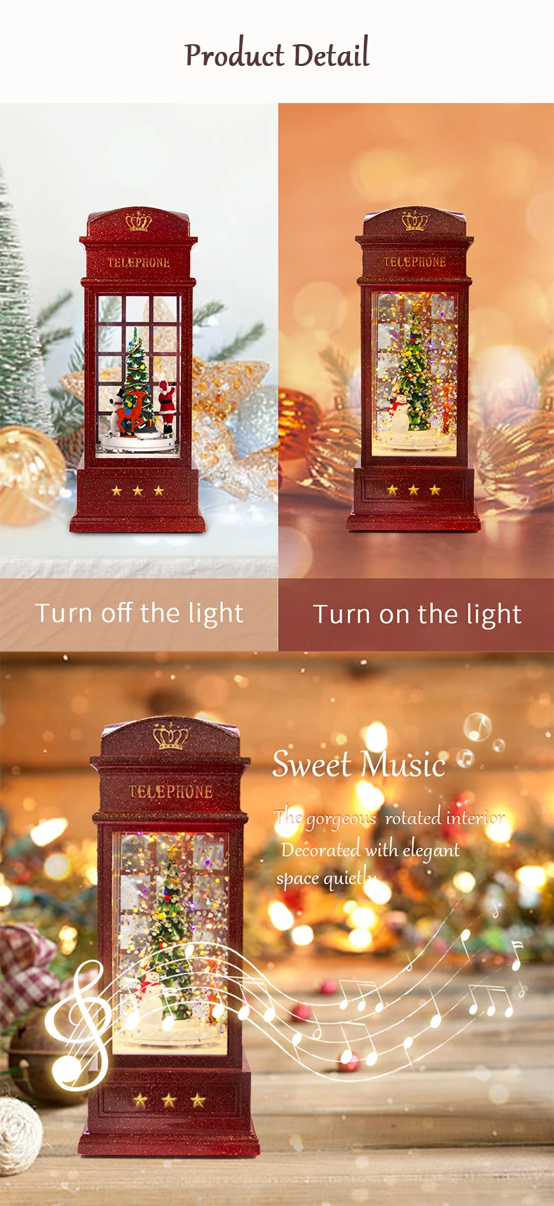 Supplies Custom Decorations Retro Gift Music Box Christmas Lantern