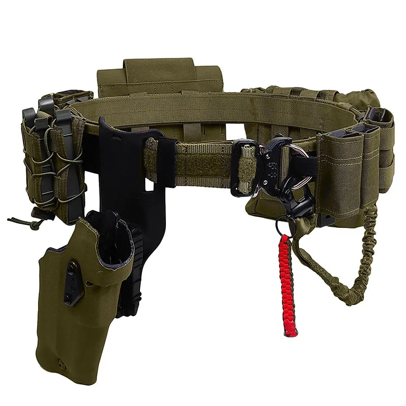 Wholesale High Density Material Belt Set with Tactical Holster Dump Pouch Medical Pouch Adjustable Hunting Tactical Belt