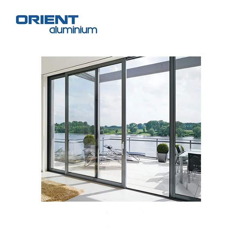 Balcony Aluminum Sliding Doors Glass Aluminum Door Entrance Folding Door Aluminium Bifold Patio With Mosquito Net for Homes