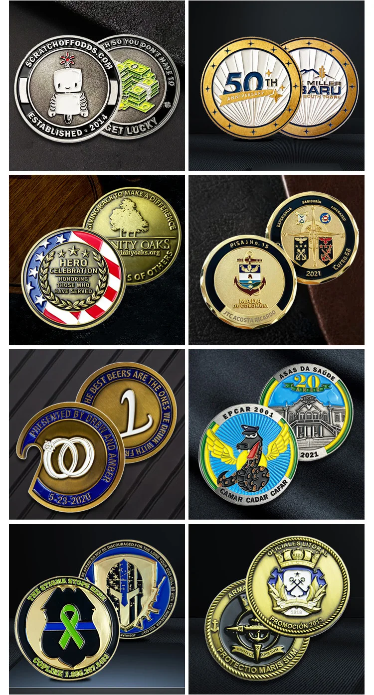 Custom logo zinc alloy brass coins soft enamel challenge peruvian navy coin