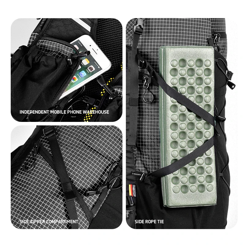 ANMEILU 40L Large Capacity Lightweight Waterproof Nylon Backpack for  Outdoor Travel Hiking and Off-Road Camping