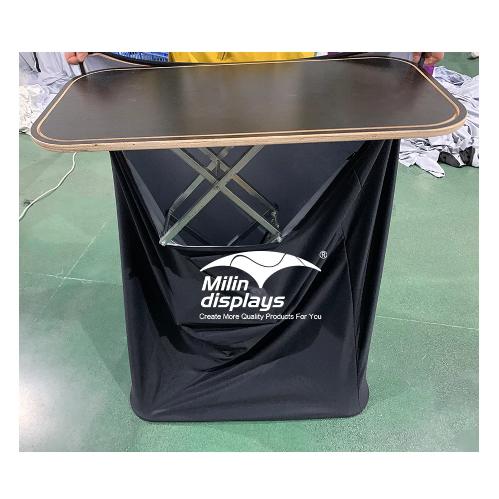 Custom Foldable Table Trade Show Counters Rectangle Pop up Counter Exhibition Booth Reception Table