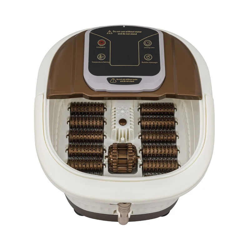 Senxiao Mains Soaker Foot Spa Massager with Heat Function Relaxing Water Days Reflexology Rollers for Foot Massage