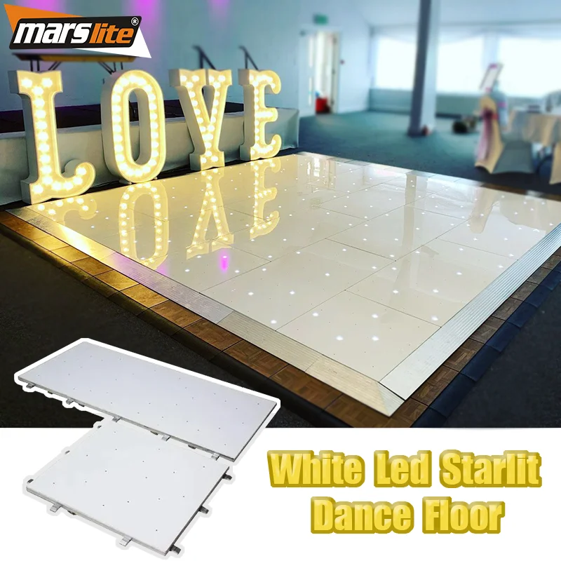 Marslite White Led Starlit Wedding Dance Floor White Panel Mat Tiles