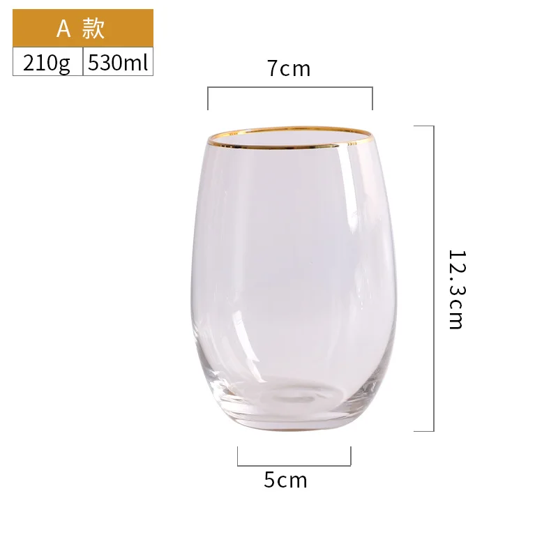 Fabrikisto Glassware Drinkware Agordita Vino Glaso Ovo kun vitra taso kun ora borda ora borda vitra taso 22