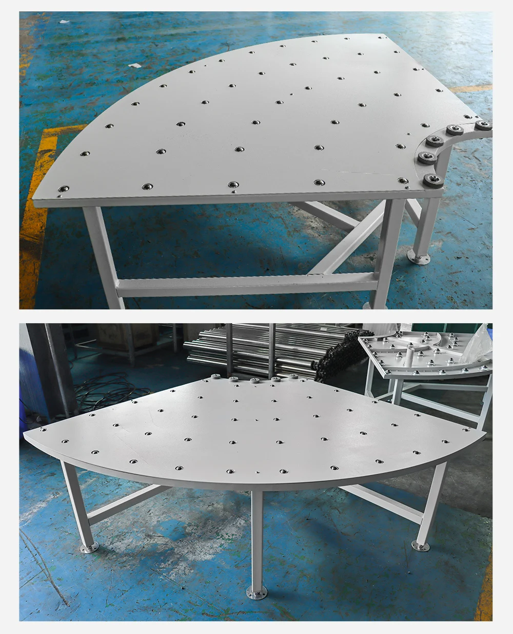 Customized Hongrui 90 degree curved air floating ox eye platform suitable for wood conveying manufacture