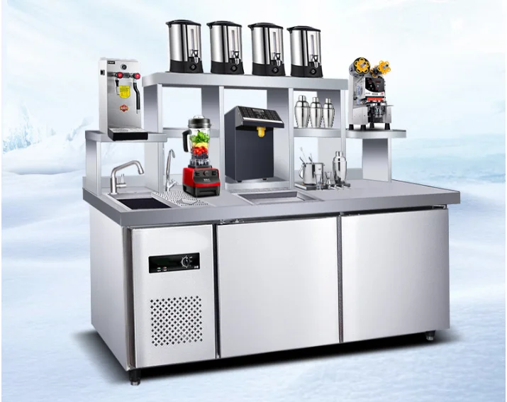 New Design Bubble Tea Shop Counter Milk Tea Bar Counter Preparing