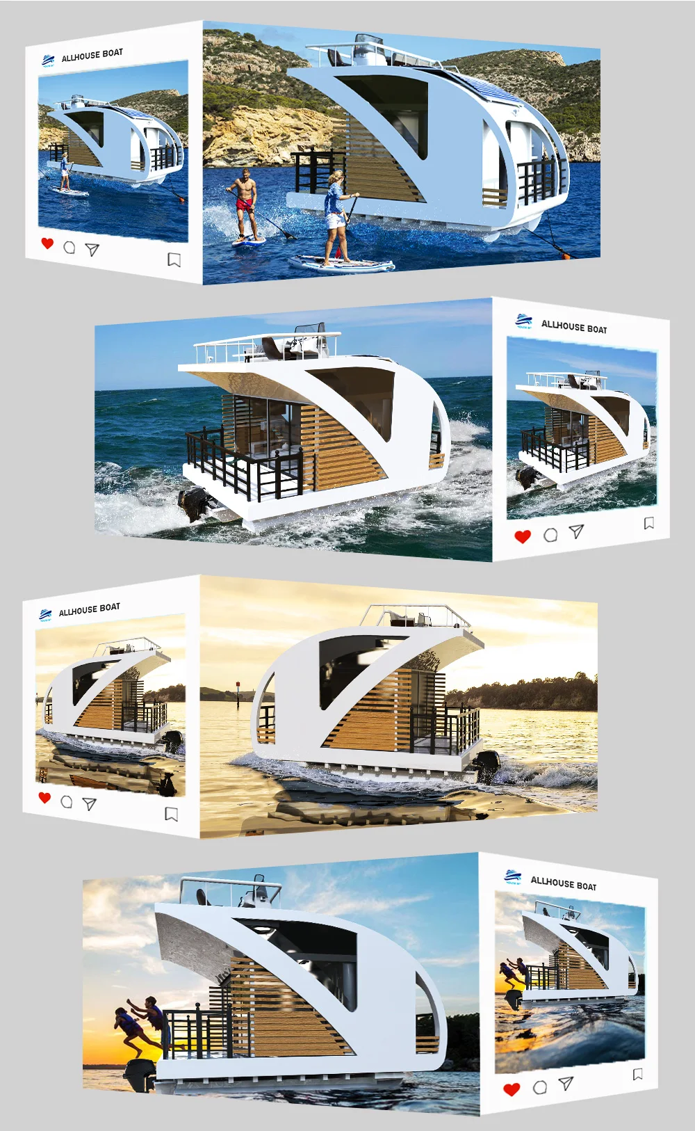 Fashion Design Aluminum Hull Houseboat Boats Ships - Buy Boats Ships ...