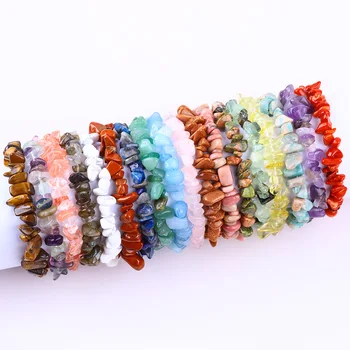 Natural crystal gemstone loose chip beads semi-finished stone chip bracelet stretch threading small nuggets bracelet wholesale