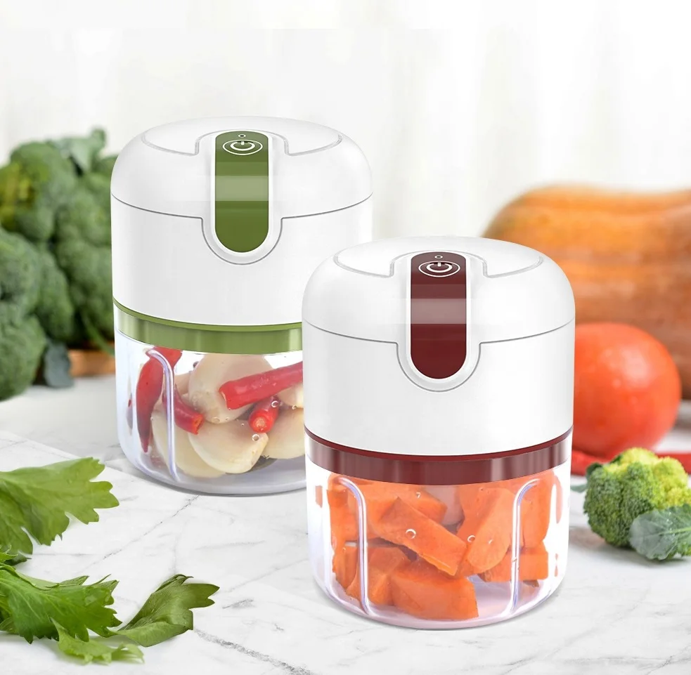 Mini Hachoir électrique USB 250 Ml - Pour Ail, Oignon, Gingembre, Légumes | 3 Lames, Batterie Rechargeable, Portable