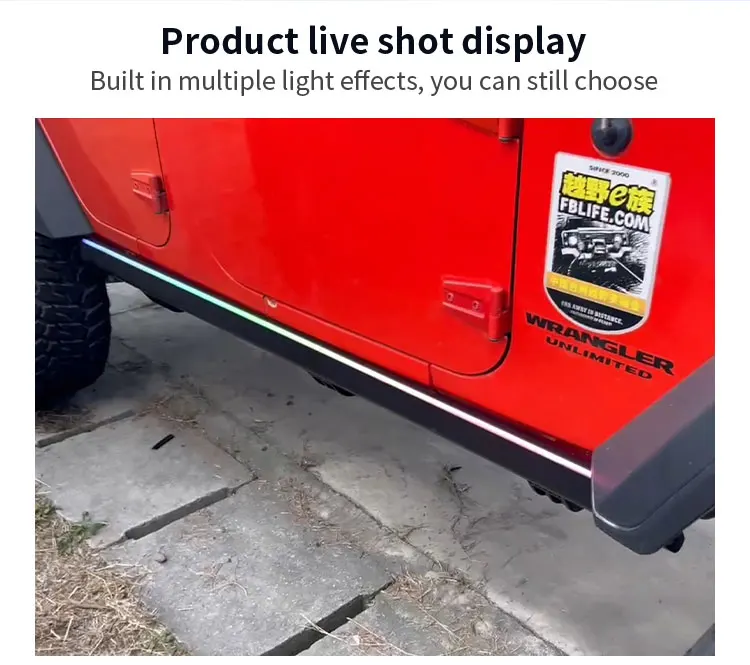 LED Lights  with APP Control Colorful Lights Electric Side Step for Jeep Wrangler JK JL JT Threshold Running Board details