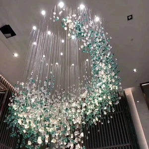 ECOJAS Luxury Glass Chandelier for Hotel Lobby Super Market Wedding Hotel New Design Large Pendent Light