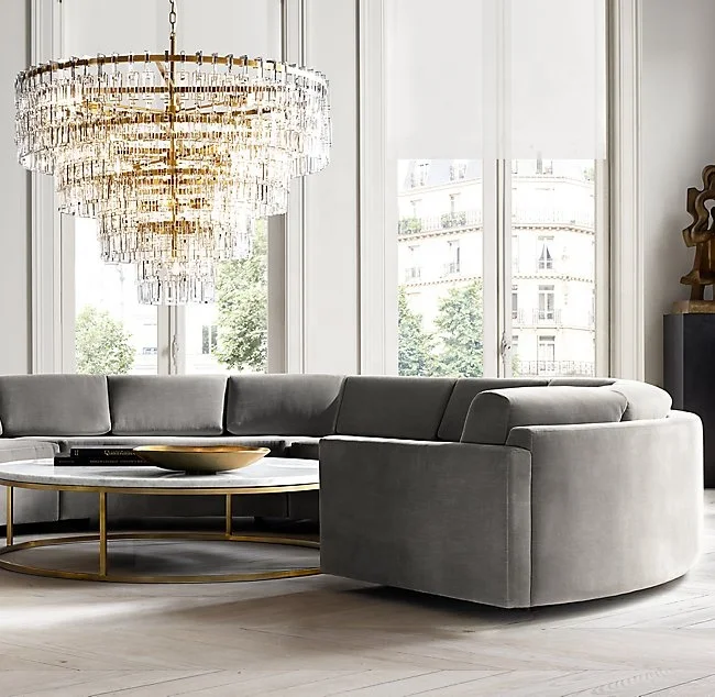 Modern Half Moon Circle Curved Sofa Furniture Living Room Sofa Design Luxury Velvet Sofas