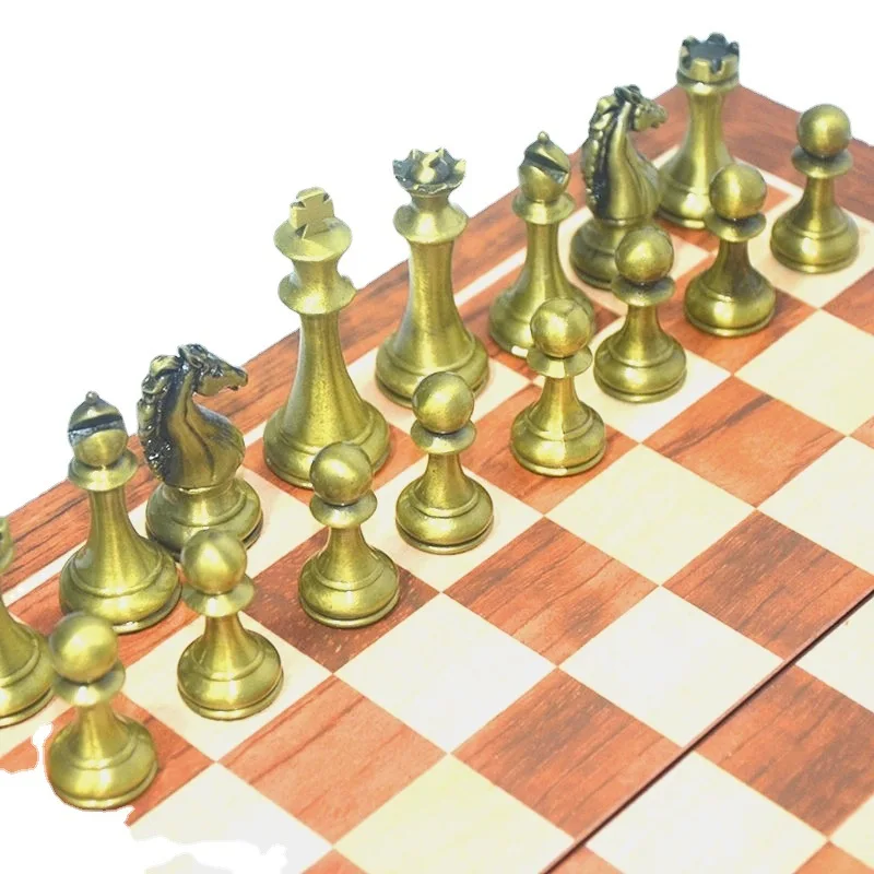 Оптовая продажа индивидуальная большая роскошная настольная игра складная шахматная доска магнитный деревянный Международный шахматный