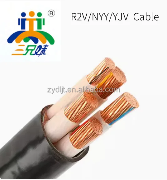 Stroomkabel 0.6/1kv Nyy/Yjv Koperen Geleider Laagspanning Xlpe Isolatie Pvc Mantel Gepantserde Krachtoverbrenging Elektrische Kabel