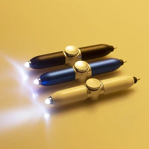 Wholesale Multifunction Funny Fidget Spinning LED Light Ball Active Stylus Ballpoint Pen ABS Material Novelty Promotional Pen