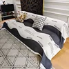 Estampado de celosía de algodón-blanco y negro