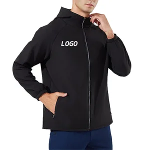 Custom Unisex Full Zipper Jacket 1pc 3d Printing Blank Gym Fitness Sportswear Windproof Hoodies Workout Nylon Sweatshirt