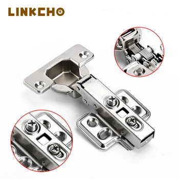 Thickened Iron Hydraulic Damping Door Small Hinge Soft Close Silent Buffer Concealed Hinges for Furniture Cabinet Wardrobe Doors