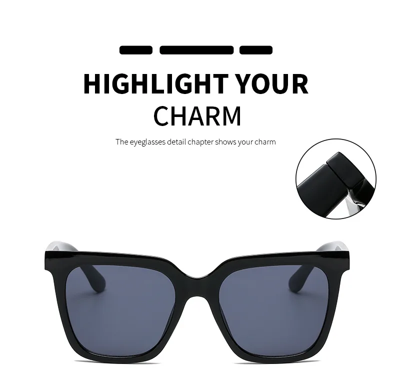 Unoc Big Frame Square Sun Glasses Men And Women Oversized Trend Shades ...