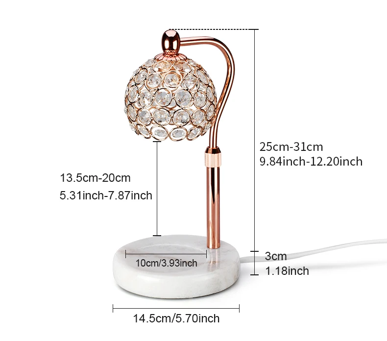 Melting Wax Marble Candle Warmer Table Lamp Home Decor Aromatherapy