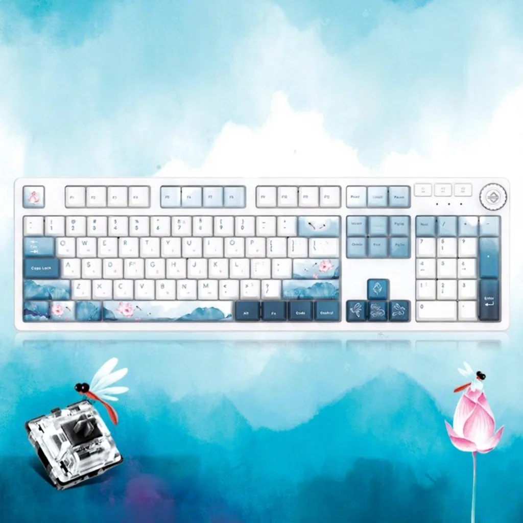 Ajazz AK666 Wired Mechanical Keyboard - 104 Keys, RGB Backlit