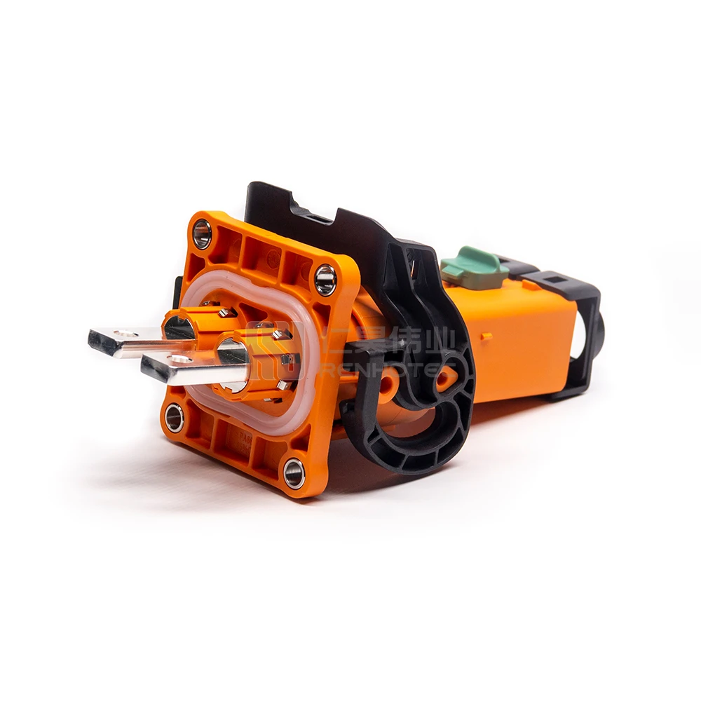 200A Connector EV IP67 HV Waterproof 2 Pin High Voltage Power Connector 50mm2 Single Core Multi Stranded EV Cable