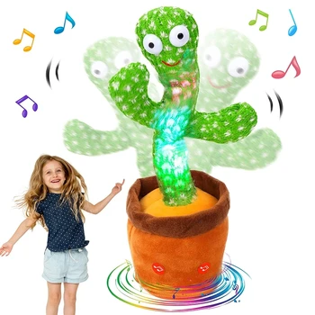 Wholesale Super Funny Kids Singing Talking Dancing Cactus Plush Toys USB Charging Electric Cactus Education Plush Toy for Kids