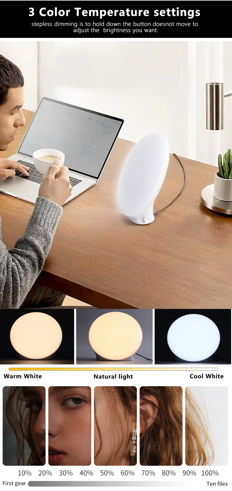 Factory Price Led Daylight Lamp With White Noise Phototherapy Lamp Uv