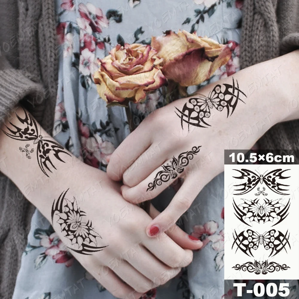 Chinese Black Panda Henna Waterproof Fake Temporary Tattoo Henna Women Body  Art Arm Water Transfer Tatoo Back Legs For Men - Temporary Tattoos -  AliExpress