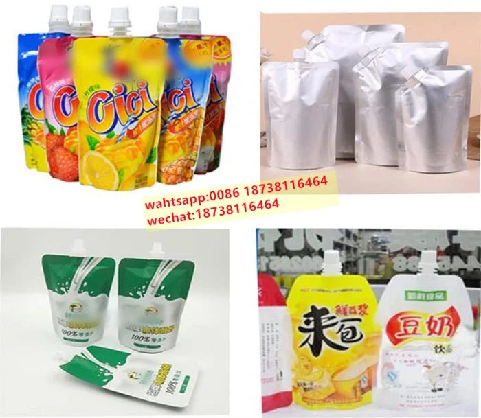 No Bubbles Insert Type Spout Pouch Liquid Filling and Capping Machine Mango Orange Juice Stand up Pouch Filler and Sealer