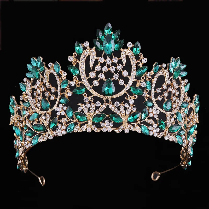 Корона невесты DAIMING HG05121 в стиле барокко, цветная большая корона с кристаллами, корона для конкурса красоты, аксессуары для волос