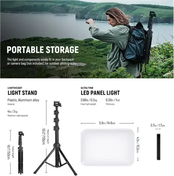 NEEWER Basics 2 Pack LED Video Light Panel Lighting Kit, Bi Color Dimmable Portable Studio Lights with Stands & Filters product image