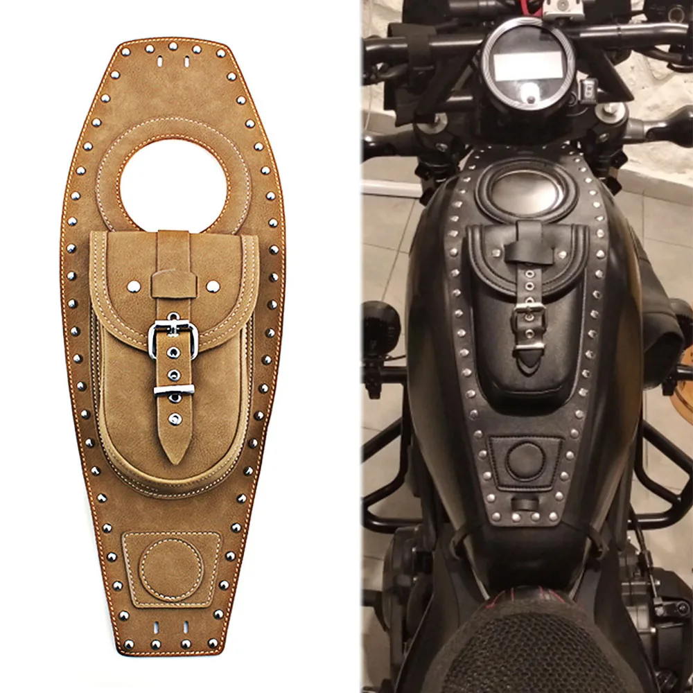 Fuel Gas Tank Cover Panel PBYMT Motorcycle Tank Bag Compatible for Harley Davidson Sportster Iron XL 883 1200 2010-2019 