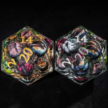 1Pcs D20 Liquid Eye Dice Resin Polyhedral Dice For DND Role Games Playing