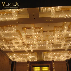 Custom Handcrafted Luxury Crystal Glass Chandelier Textured Lobby Design for Grand Hotel Premium Pendant Lights
