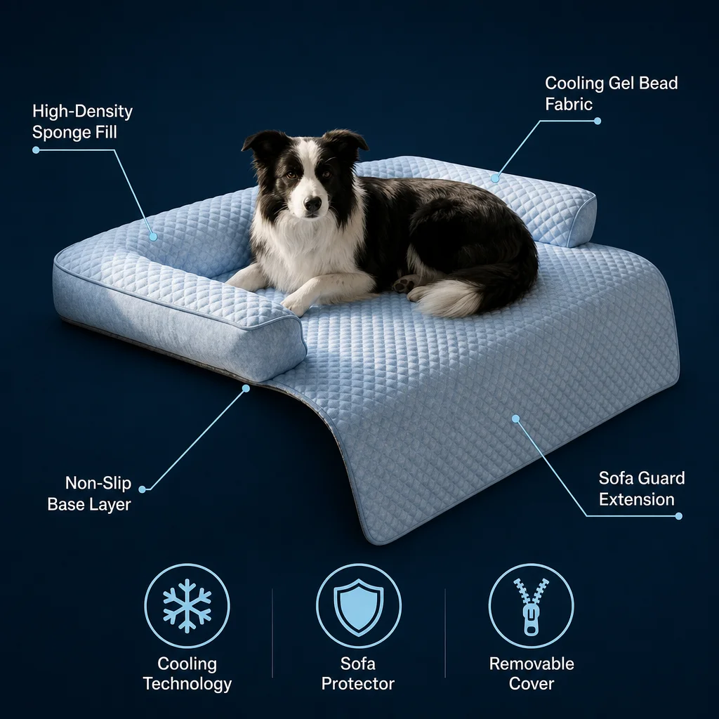 Summer Cooling Pet Sofa Protector Bed — Product details 6
