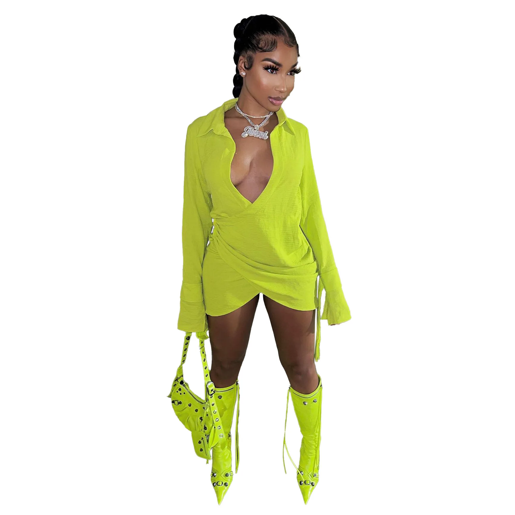 knee length dresses for ladies Always There for You T-Shirt Dress in Light Hunter Green L / Hunter-Green main image 0
