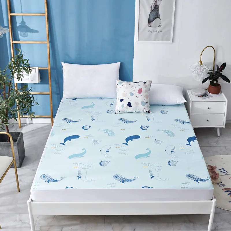 По индивидуальному заказу; Одежда; Матраса мультфильм печатных простыня на резинке 100% хлопок кроватки водонепроницаемый защитный чехол для матраса