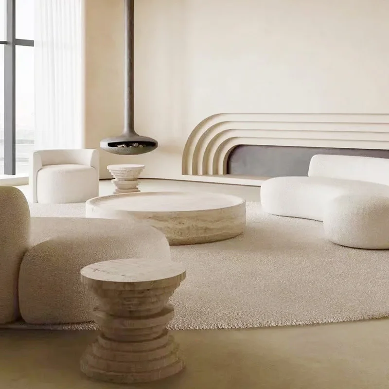 product natural stone wabi sabi travertine coffee table tables marble low marble table   for dining room dining area living room-4